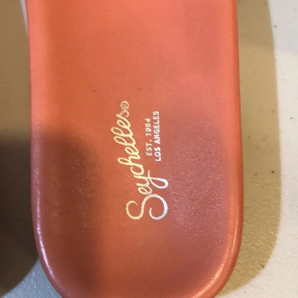 SEYCHELLES Slide On Orange Leather Upper and Leather Sock & lining Sandal-Size 8 - Picture 7 of 9